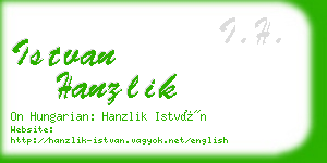 istvan hanzlik business card